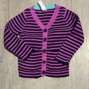 Striped Pink and Black Cardigan
